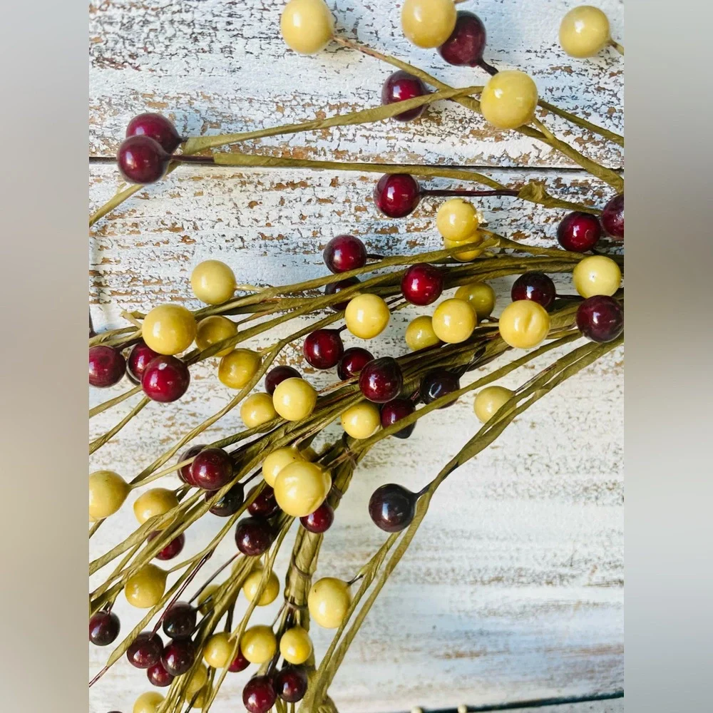 *Waterproof Burgundy & Gold Berry Wreath